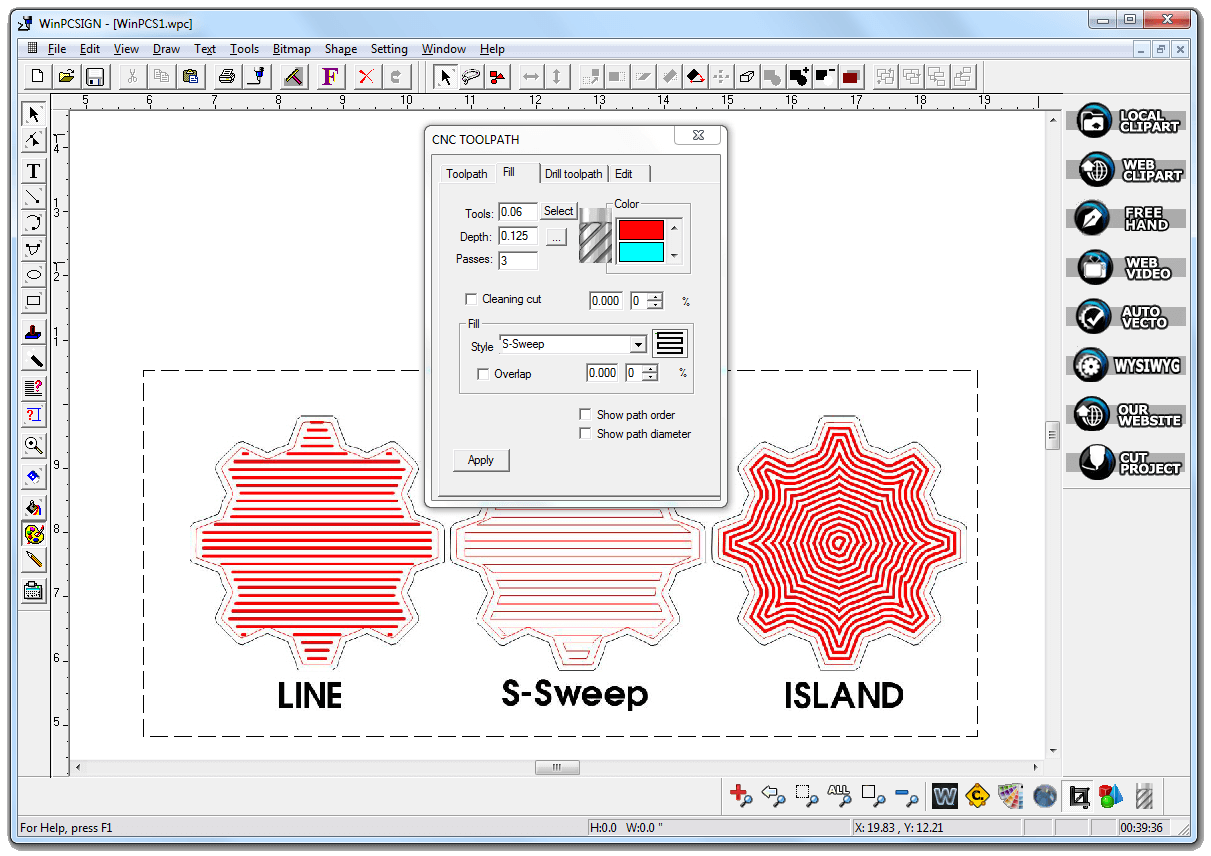 Inside object filling