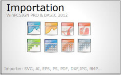 Importer svg, ai, eps, ps, pdf, dxf, jpg, bmp ...